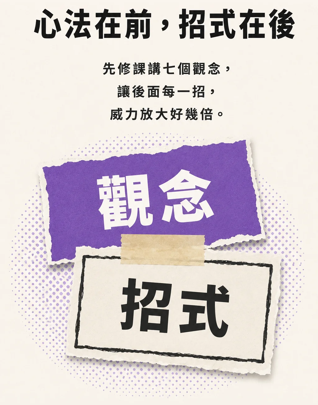 解方：心法在前，招式在後